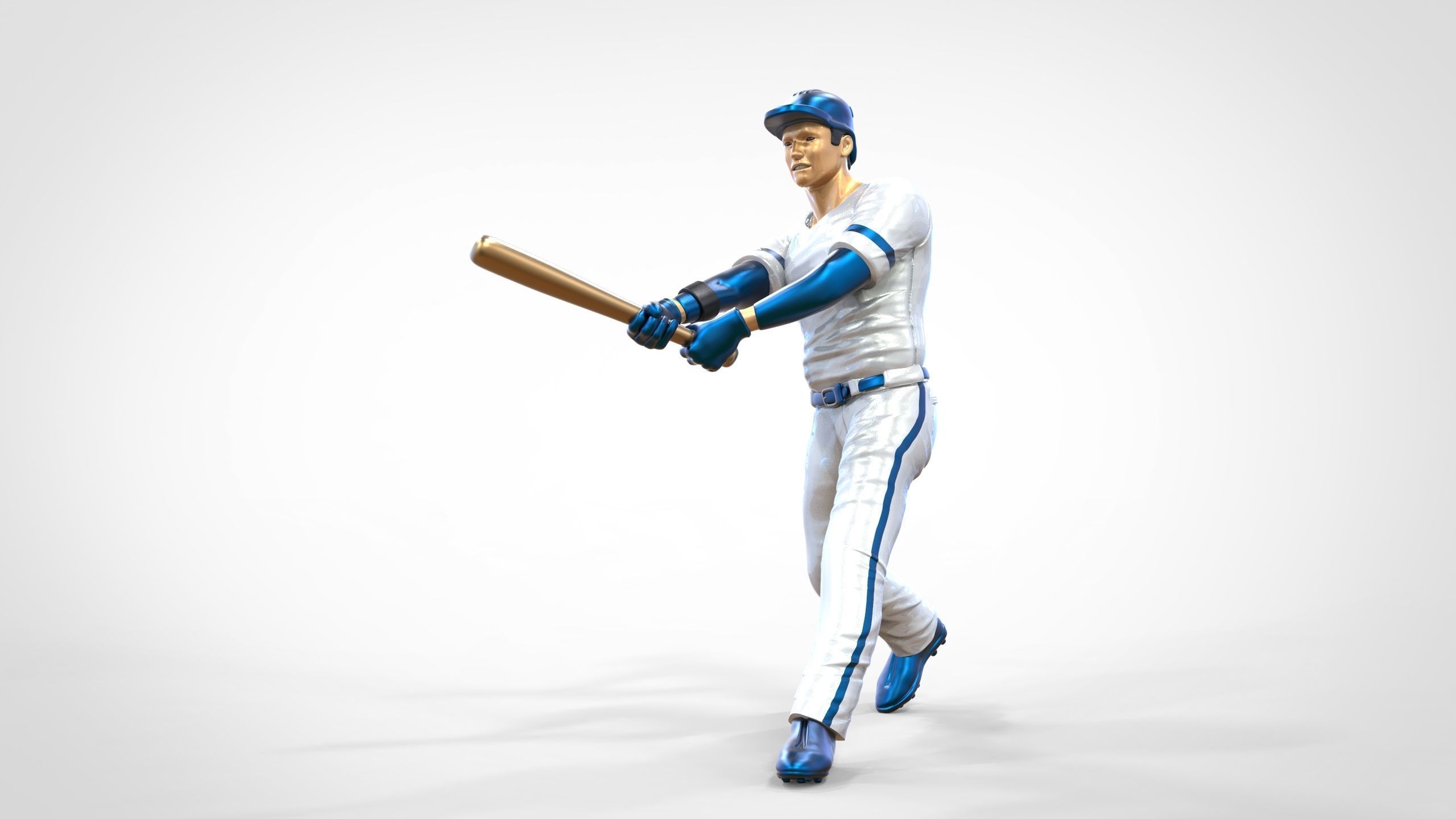 N1 Baseball player Center fielder 3D print model_12