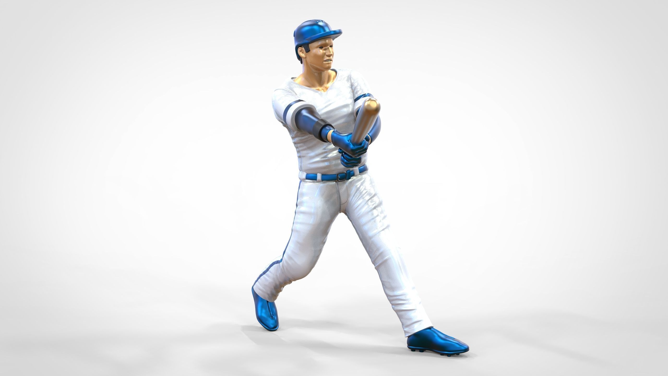 N1 Baseball player Center fielder 3D print model_27