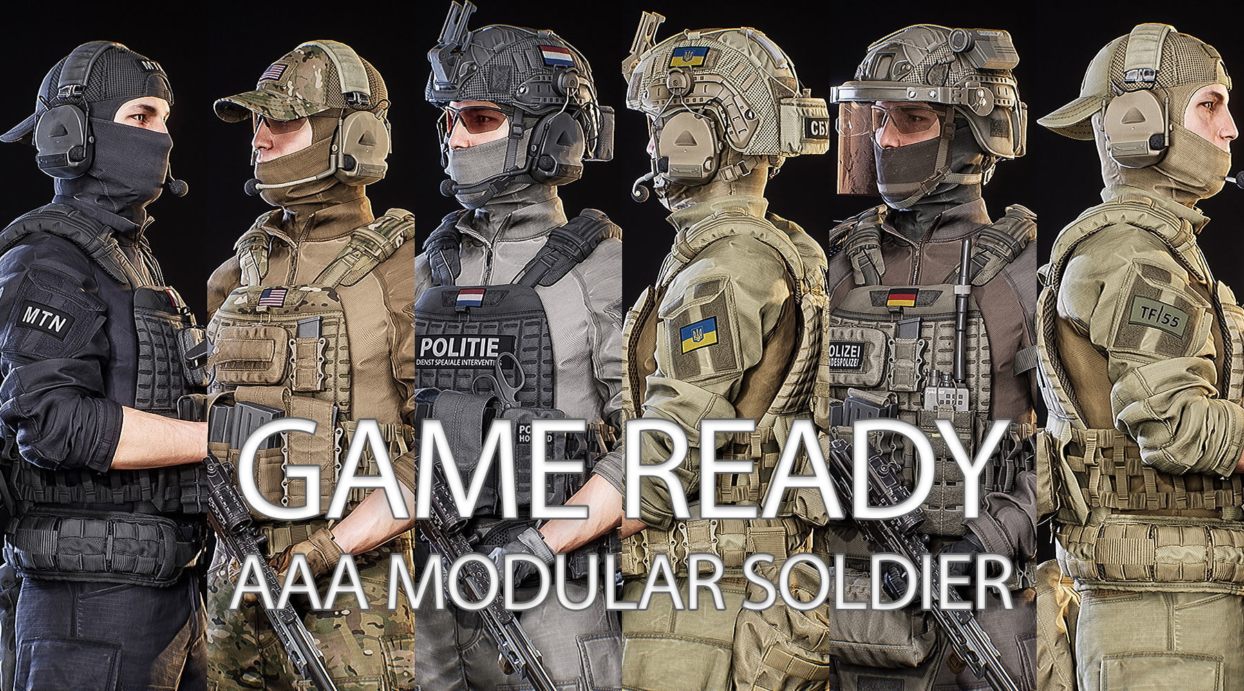 AAA MODULAR SOLDIER PACK Low-poly 3D model_0