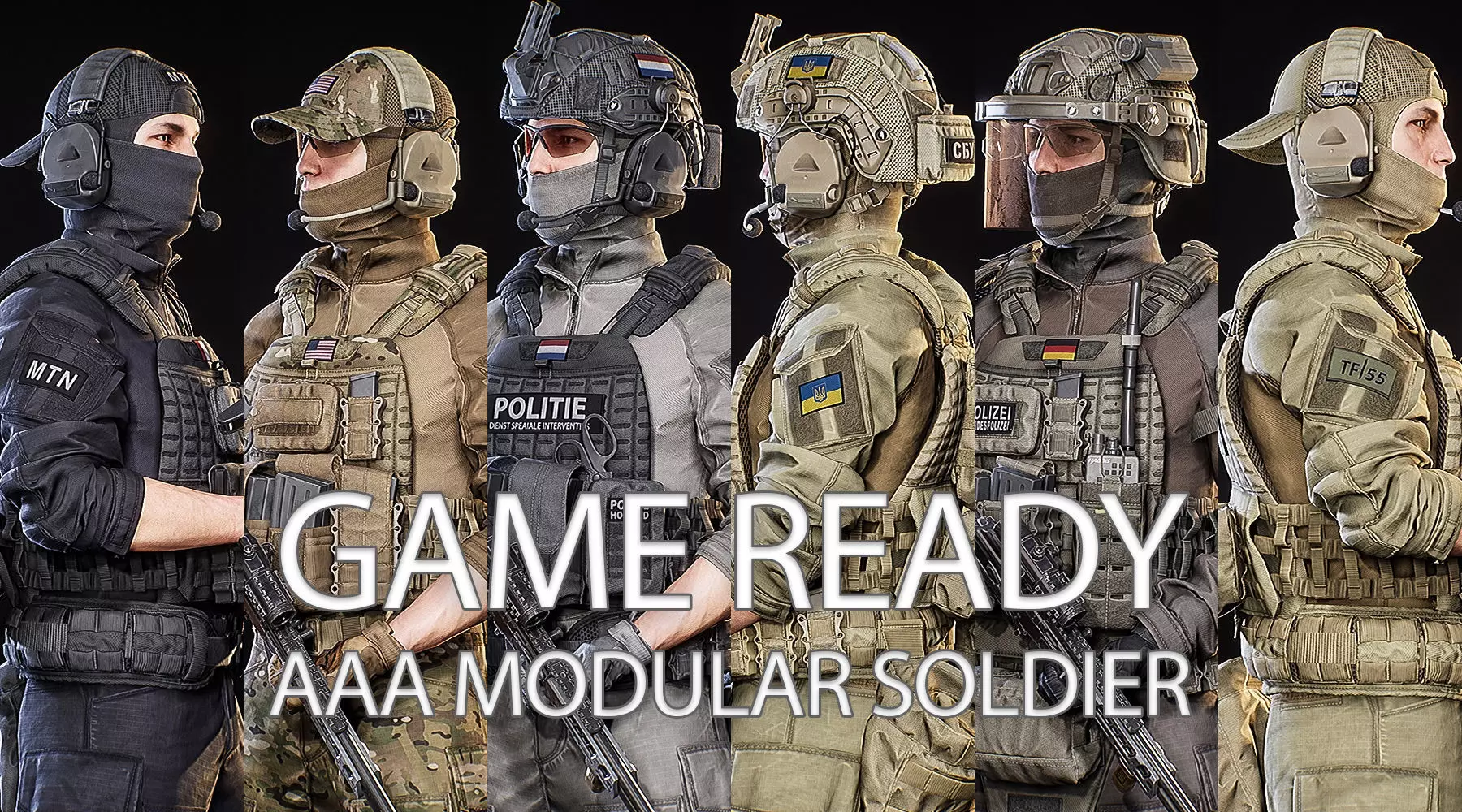 AAA MODULAR SOLDIER PACK Low-poly 3D model_0