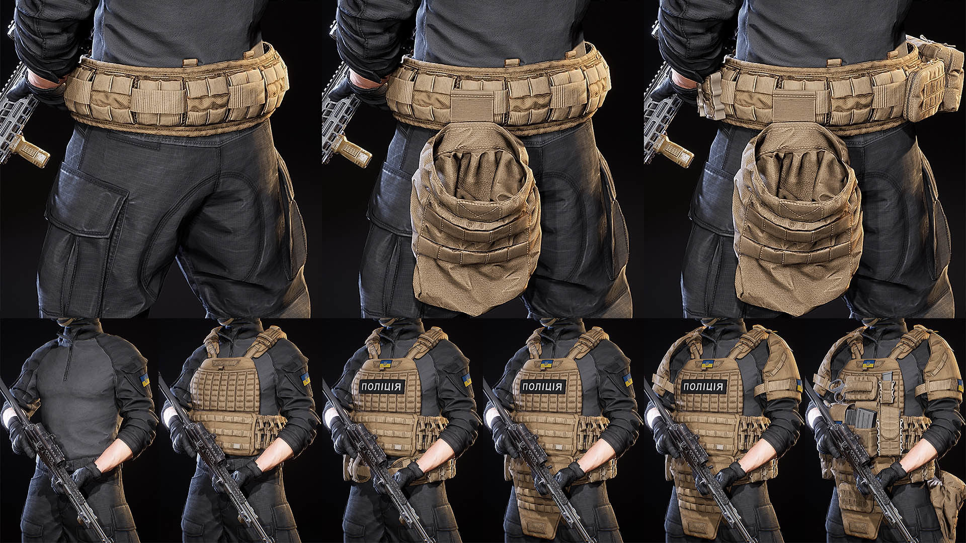 AAA MODULAR SOLDIER PACK Low-poly 3D model_10