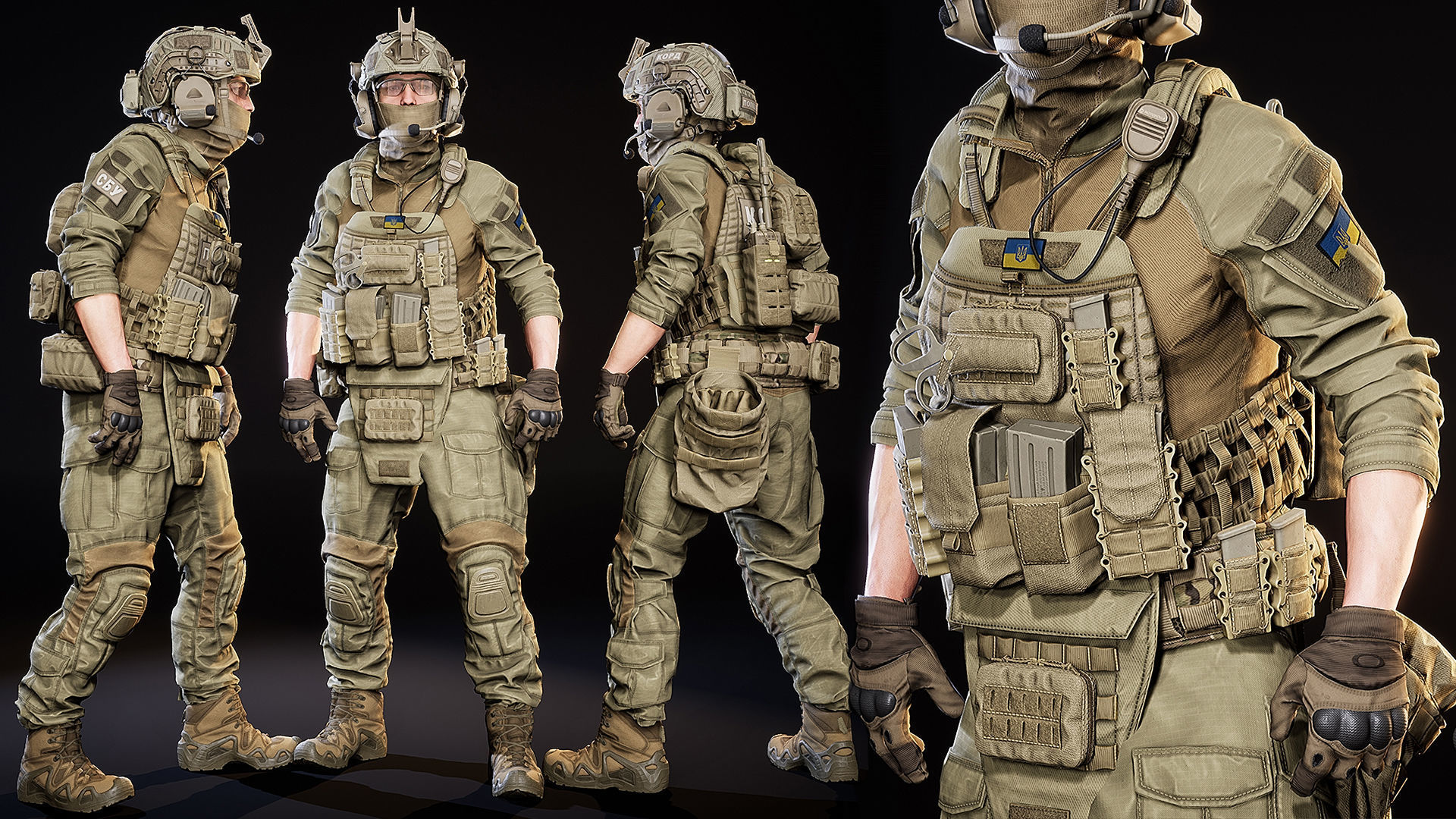 AAA MODULAR SOLDIER PACK Low-poly 3D model_2