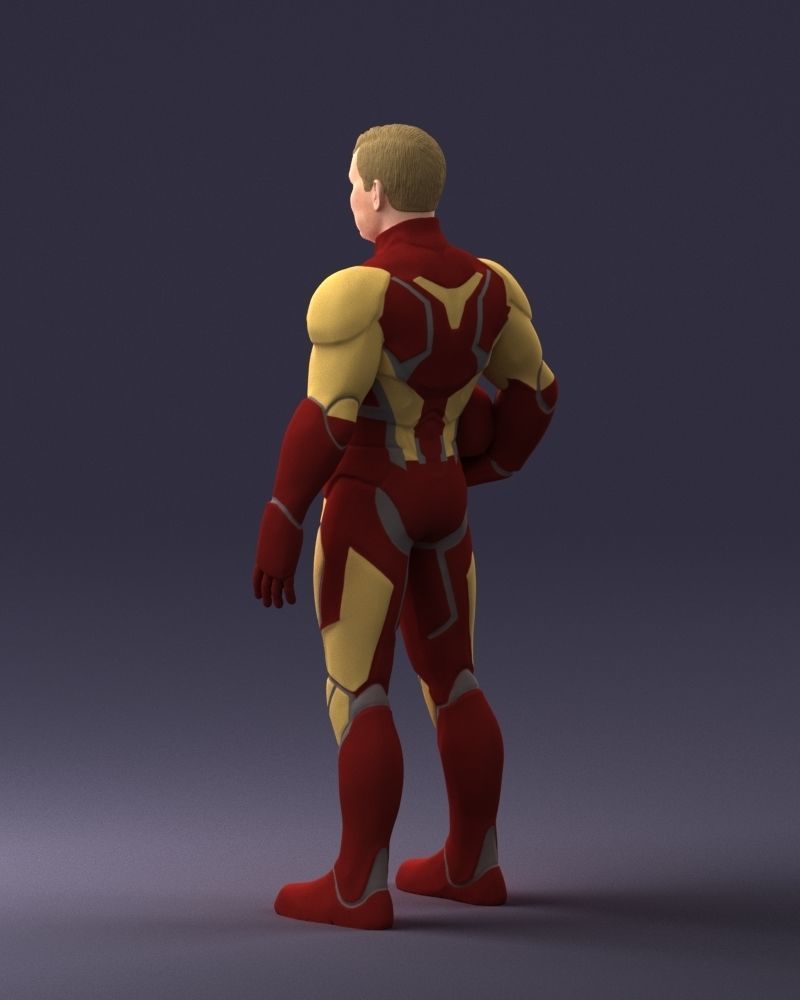 000291 Man in Futuristic Armored Suit with Helmet 1001 3D model_22