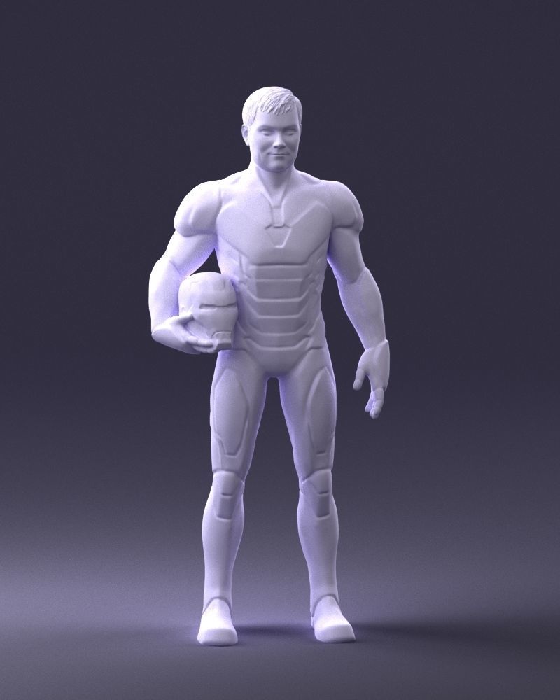 000291 Man in Futuristic Armored Suit with Helmet 1001 3D model_5