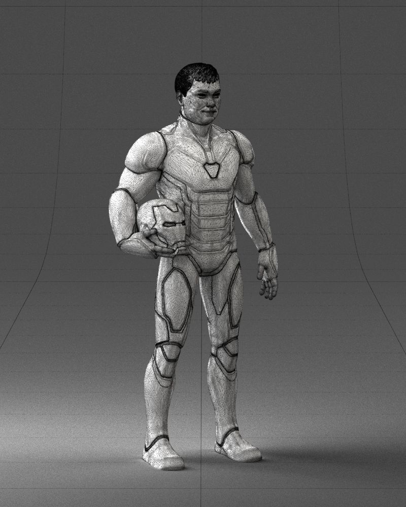 000291 Man in Futuristic Armored Suit with Helmet 1001 3D model_9