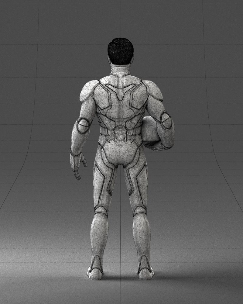 000291 Man in Futuristic Armored Suit with Helmet 1001 3D model_21