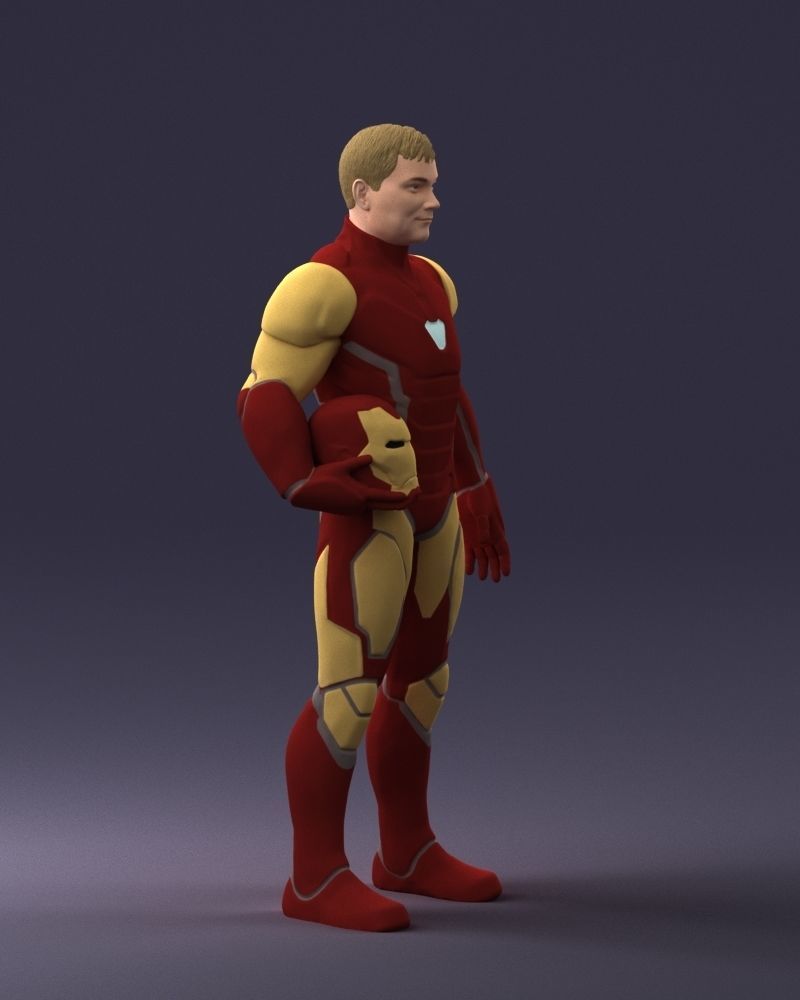 000291 Man in Futuristic Armored Suit with Helmet 1001 3D model_10