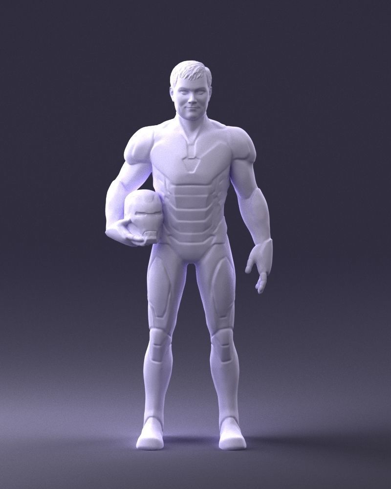 000291 Man in Futuristic Armored Suit with Helmet 1001 3D model_2