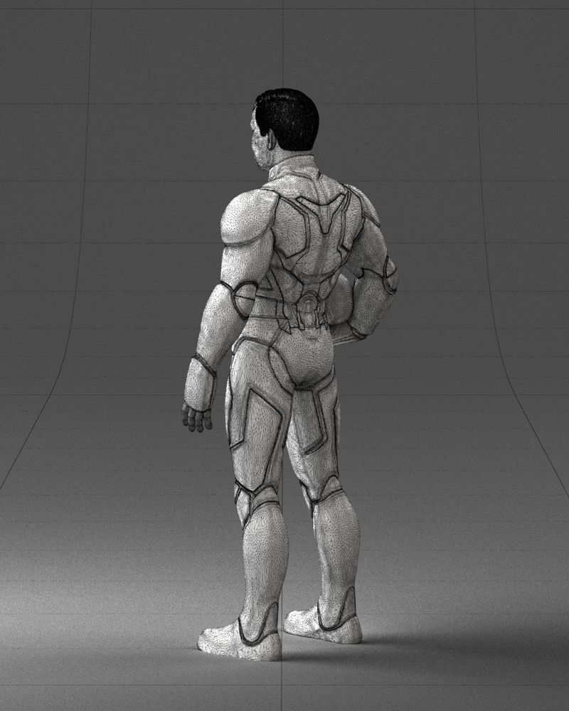 000291 Man in Futuristic Armored Suit with Helmet 1001 3D model_24