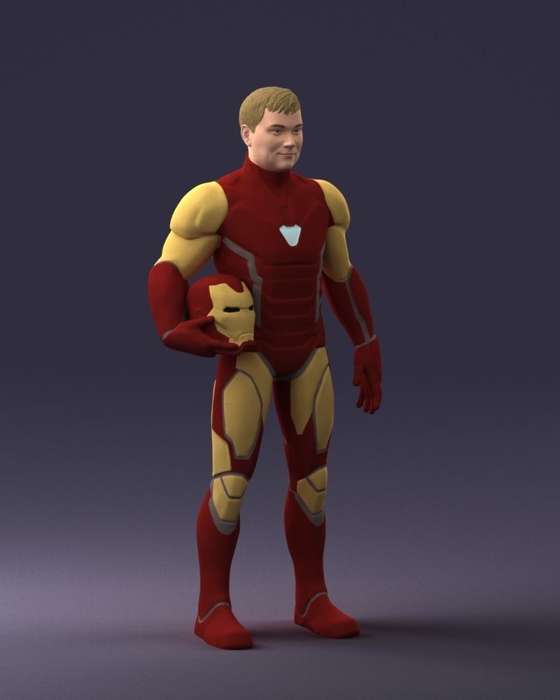 000291 Man in Futuristic Armored Suit with Helmet 1001 3D model_7