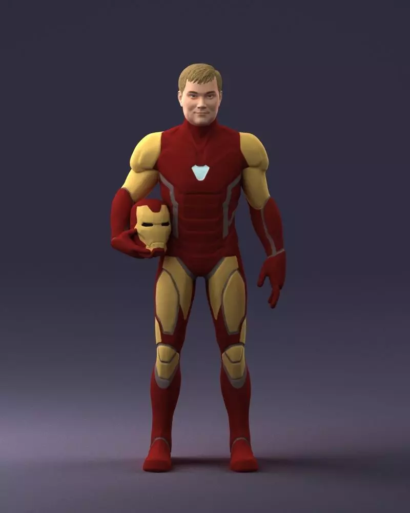 000291 Man in Futuristic Armored Suit with Helmet 1001 3D model_0