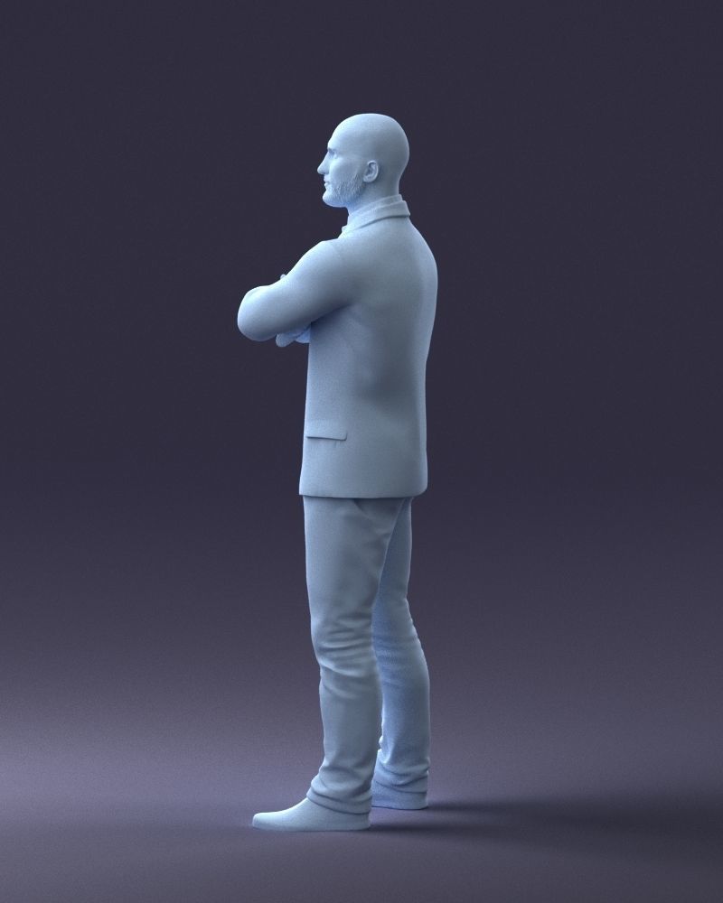 000223 Bald Male Character in Black Suit 1121 3dp 3D print model_25