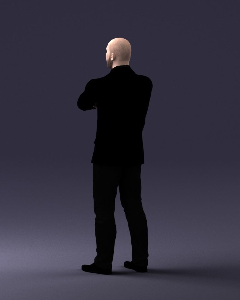 000223 Bald Male Character in Black Suit 1121 3dp 3D print model_21