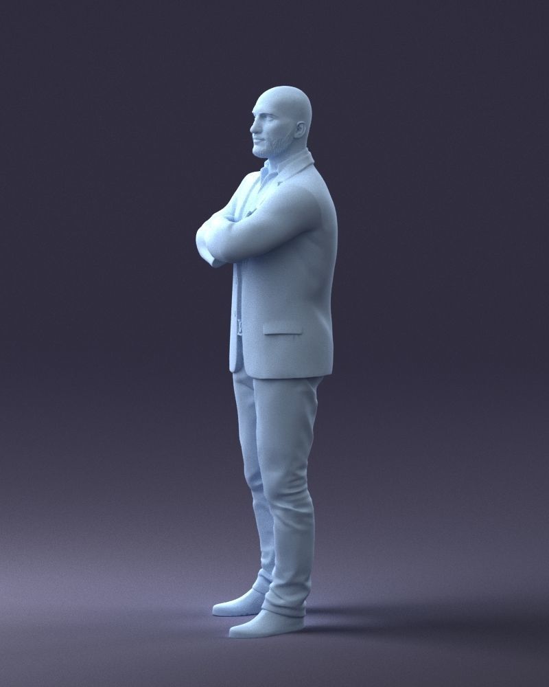 000223 Bald Male Character in Black Suit 1121 3dp 3D print model_28