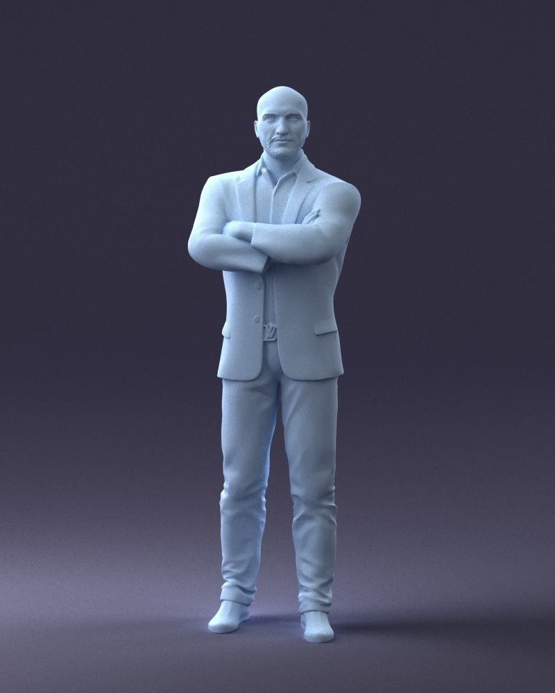 000223 Bald Male Character in Black Suit 1121 3dp 3D print model_37