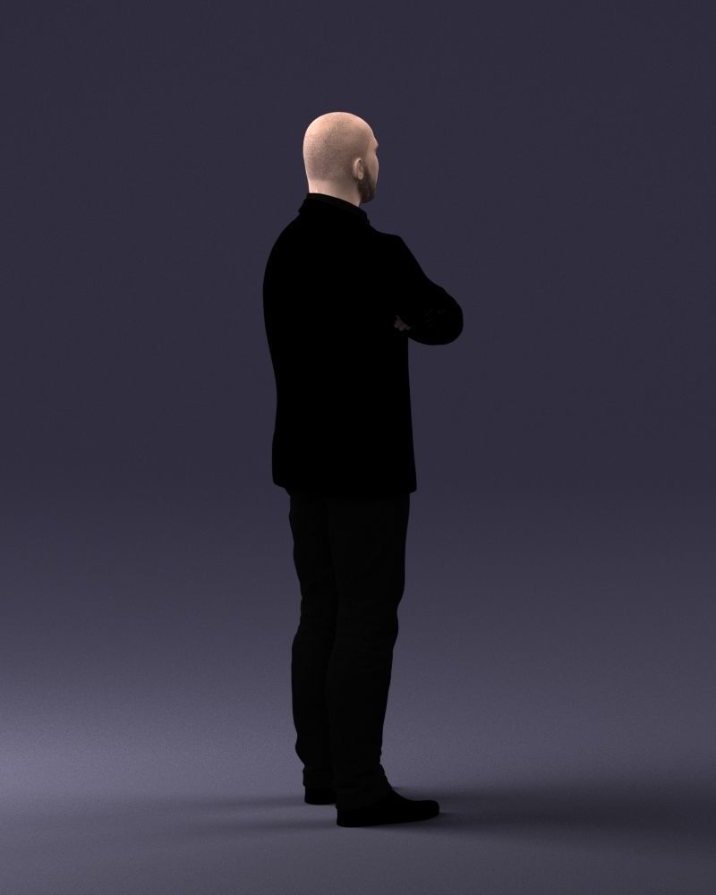 000223 Bald Male Character in Black Suit 1121 3dp 3D print model_15