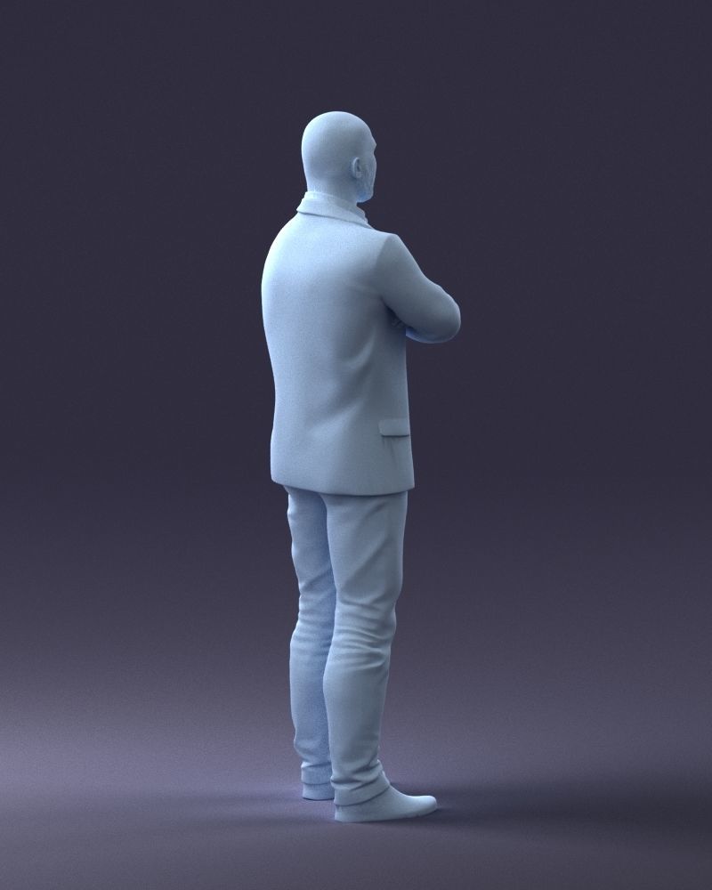 000223 Bald Male Character in Black Suit 1121 3dp 3D print model_16