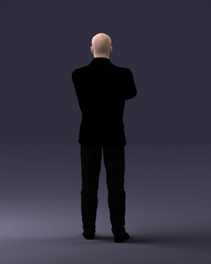 000223 Bald Male Character in Black Suit 1121 3dp 3D print model_18