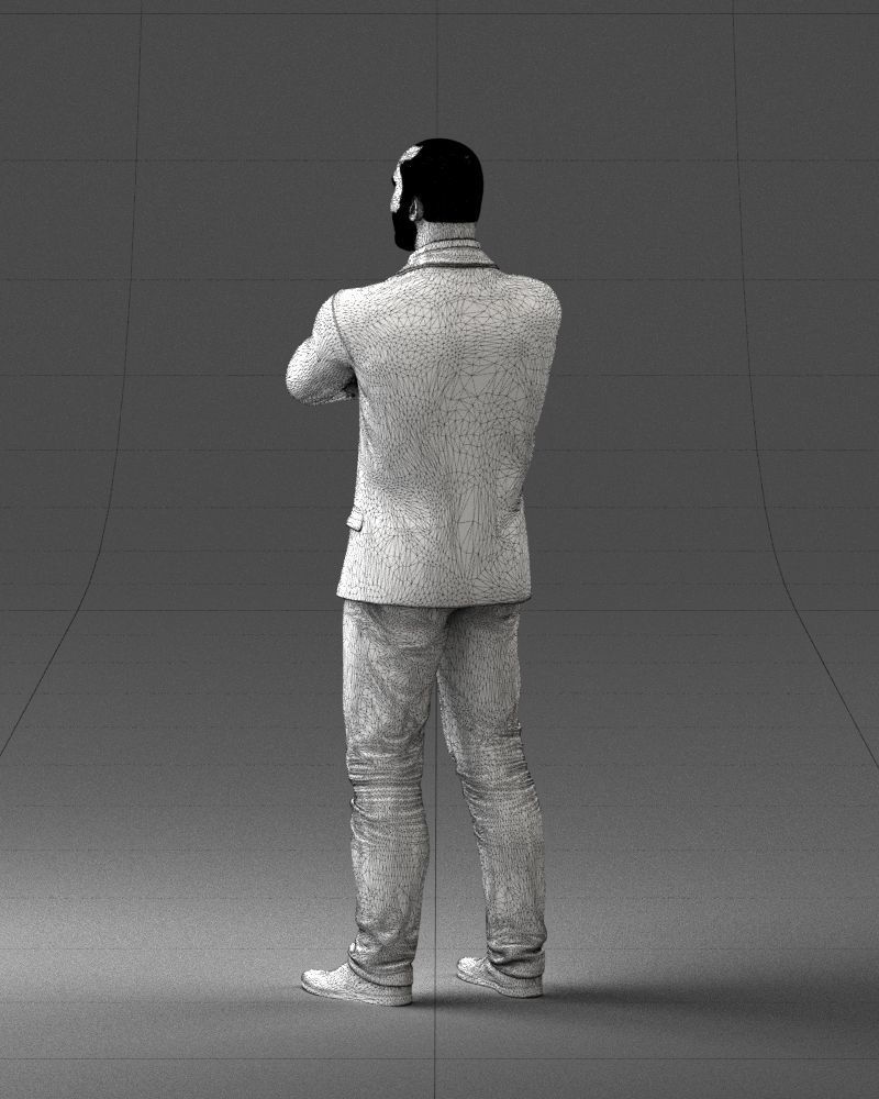 000223 Bald Male Character in Black Suit 1121 3dp 3D print model_23