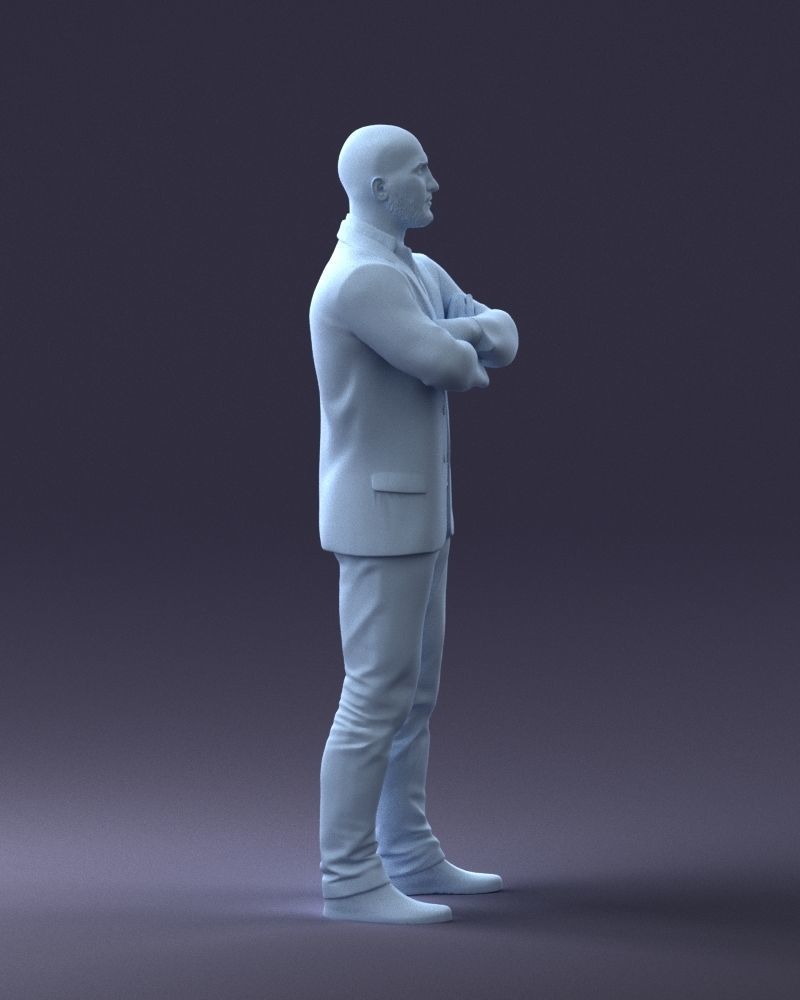 000223 Bald Male Character in Black Suit 1121 3dp 3D print model_13
