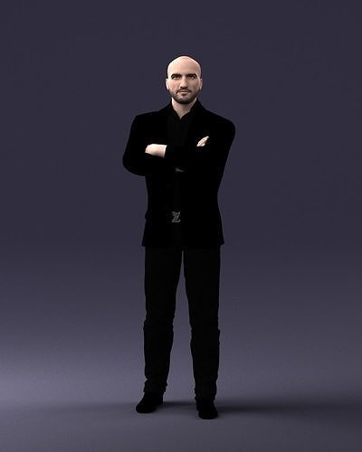 Man in black suit 1121 3D Print Ready 3D print model