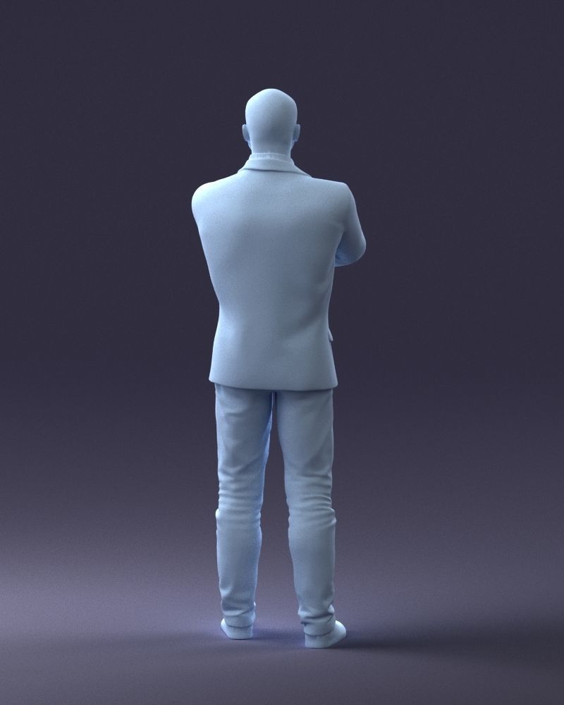 000223 Bald Male Character in Black Suit 1121 3dp 3D print model_19
