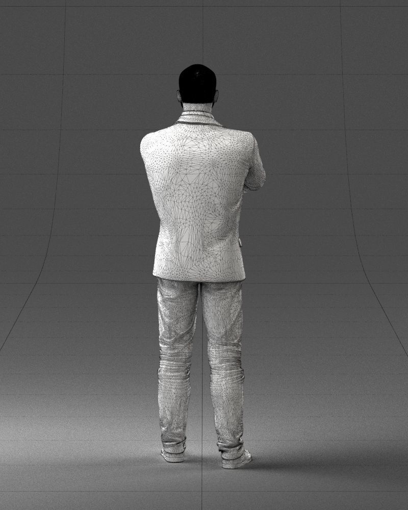 000223 Bald Male Character in Black Suit 1121 3dp 3D print model_20