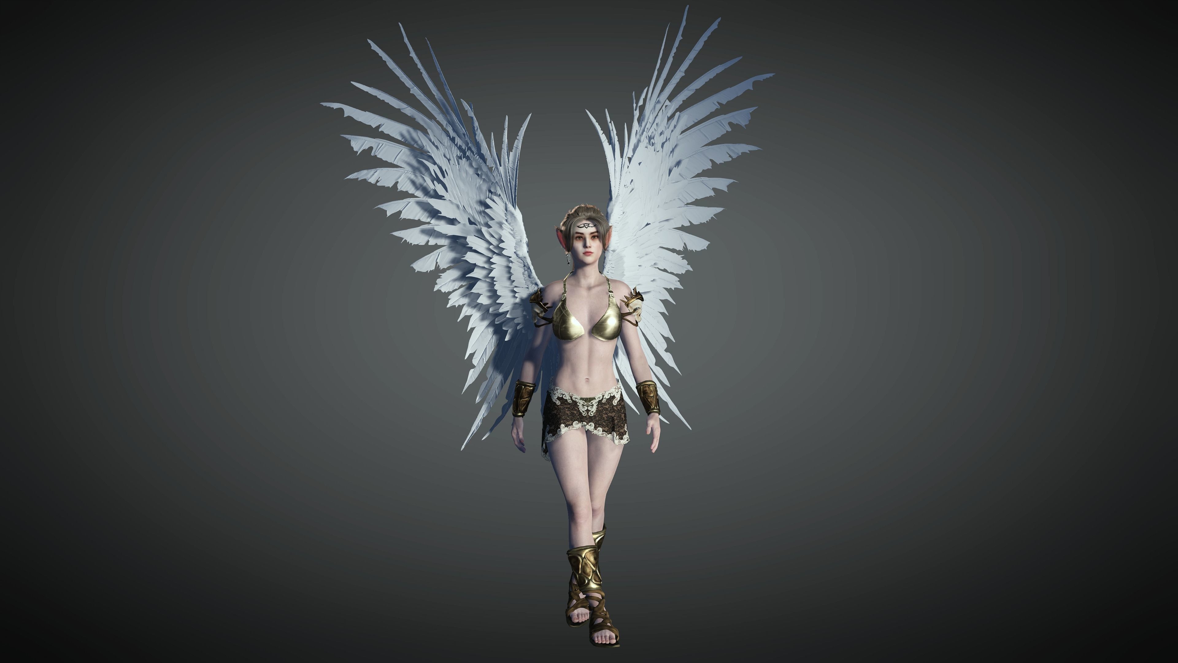 AAA Fantasy Female Character 08  The Valkyrie Low-poly 3D model_13