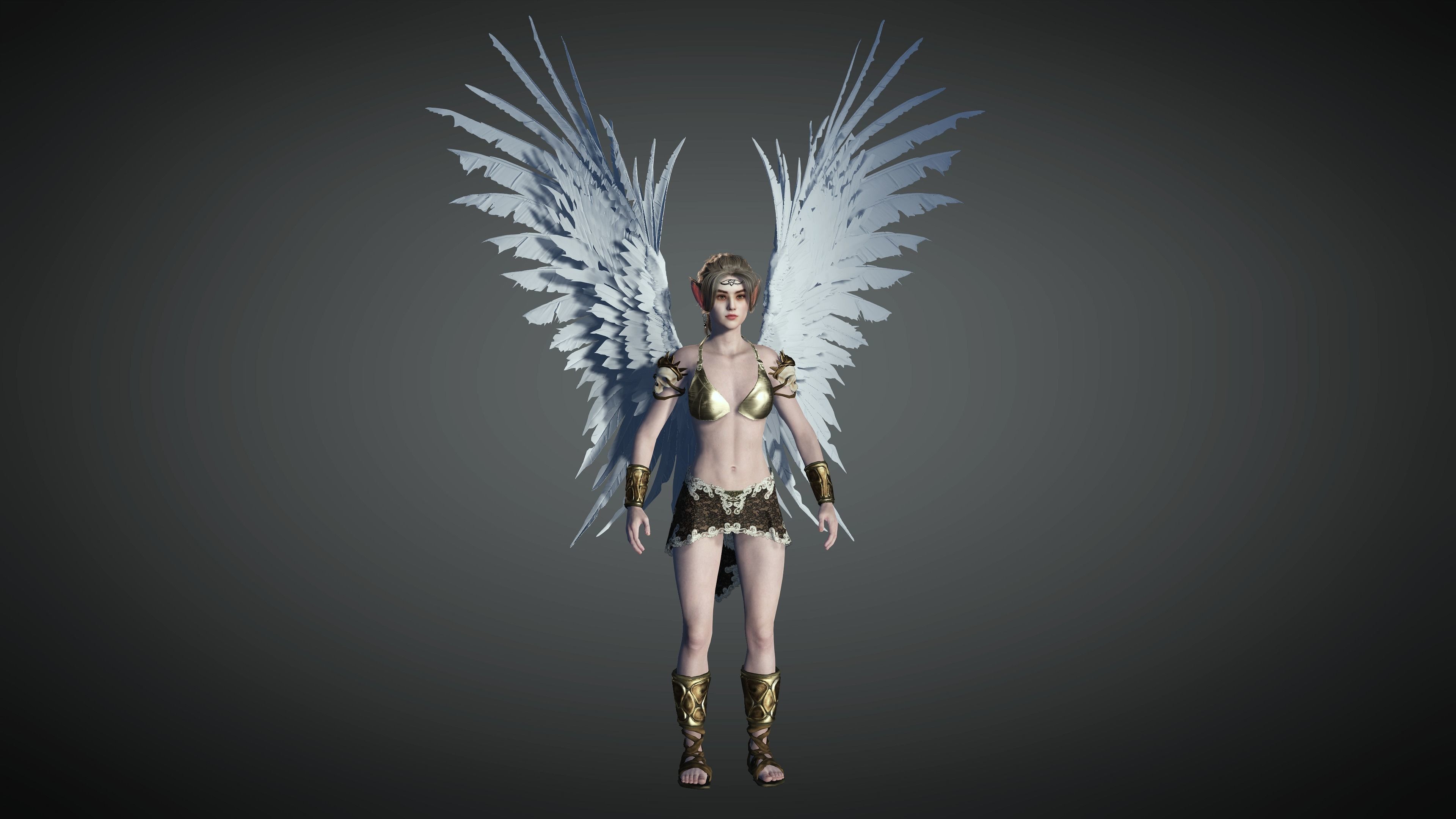 AAA Fantasy Female Character 08  The Valkyrie Low-poly 3D model_12