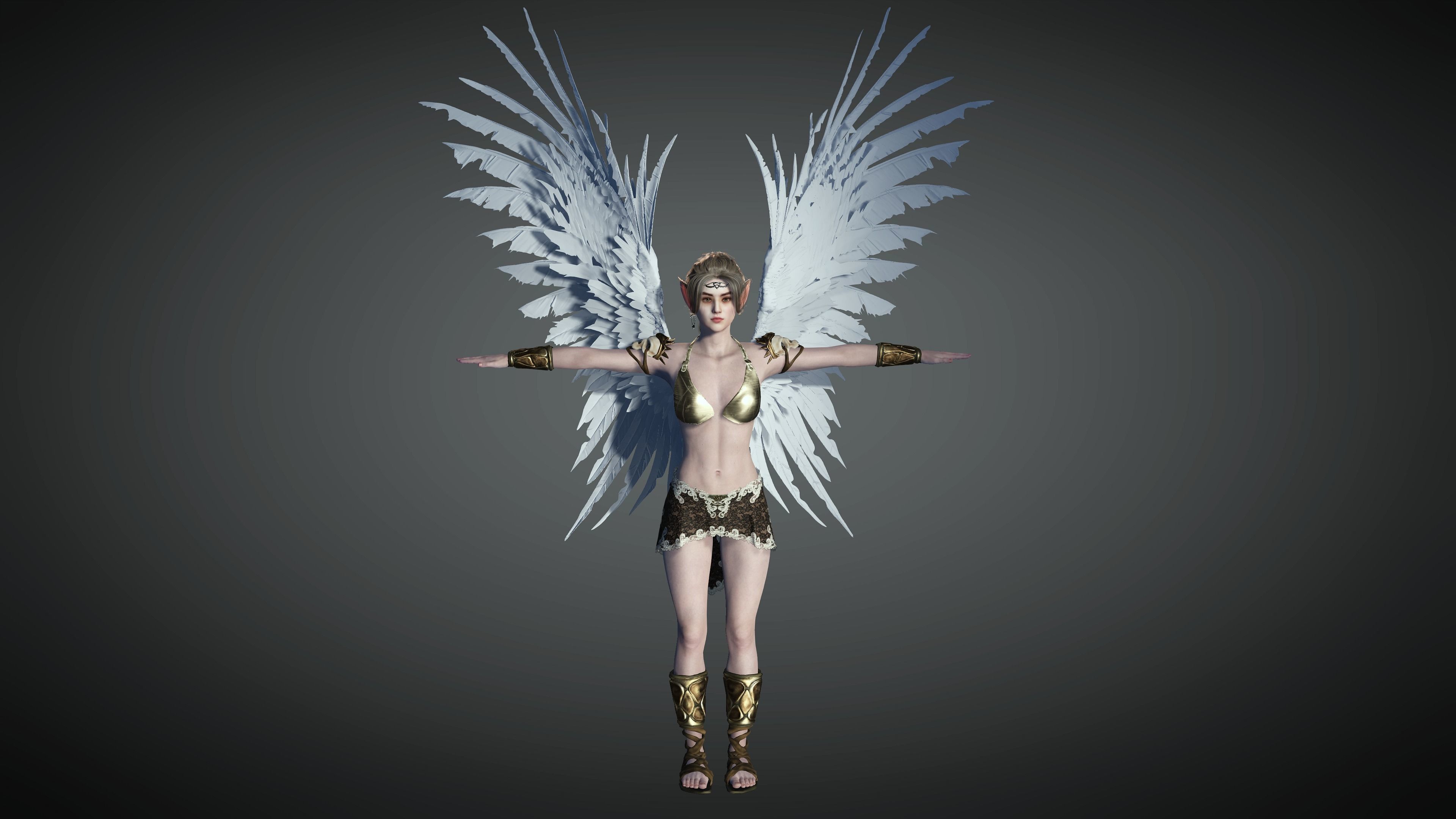 AAA Fantasy Female Character 08  The Valkyrie Low-poly 3D model_3