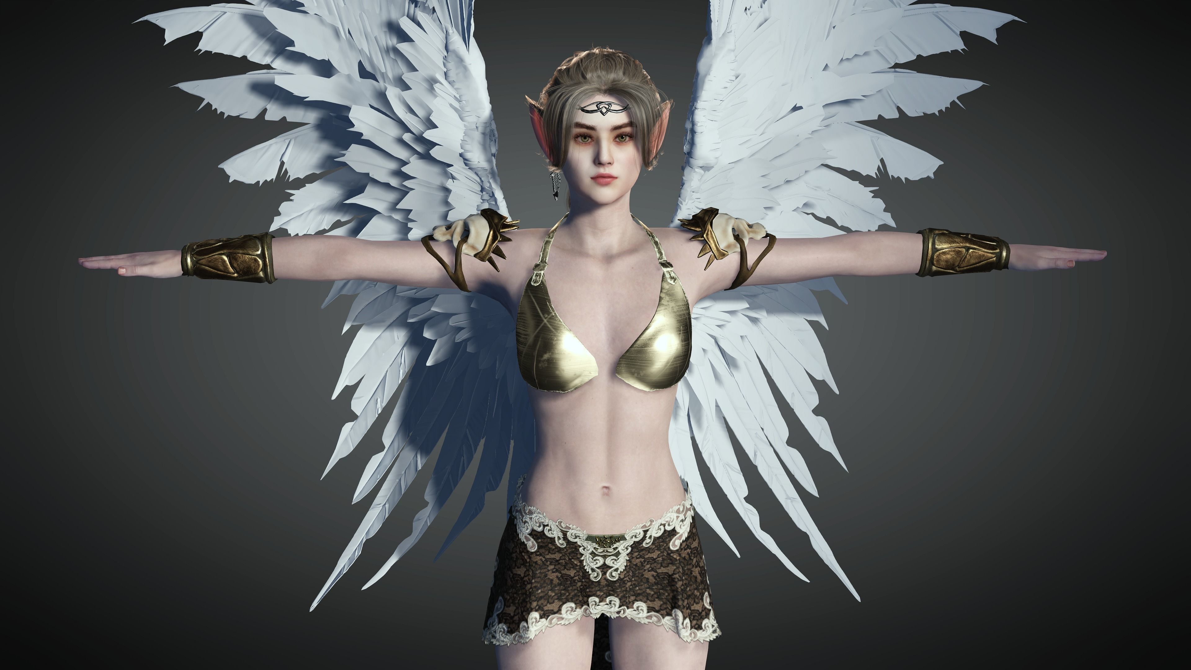 AAA Fantasy Female Character 08  The Valkyrie Low-poly 3D model_2