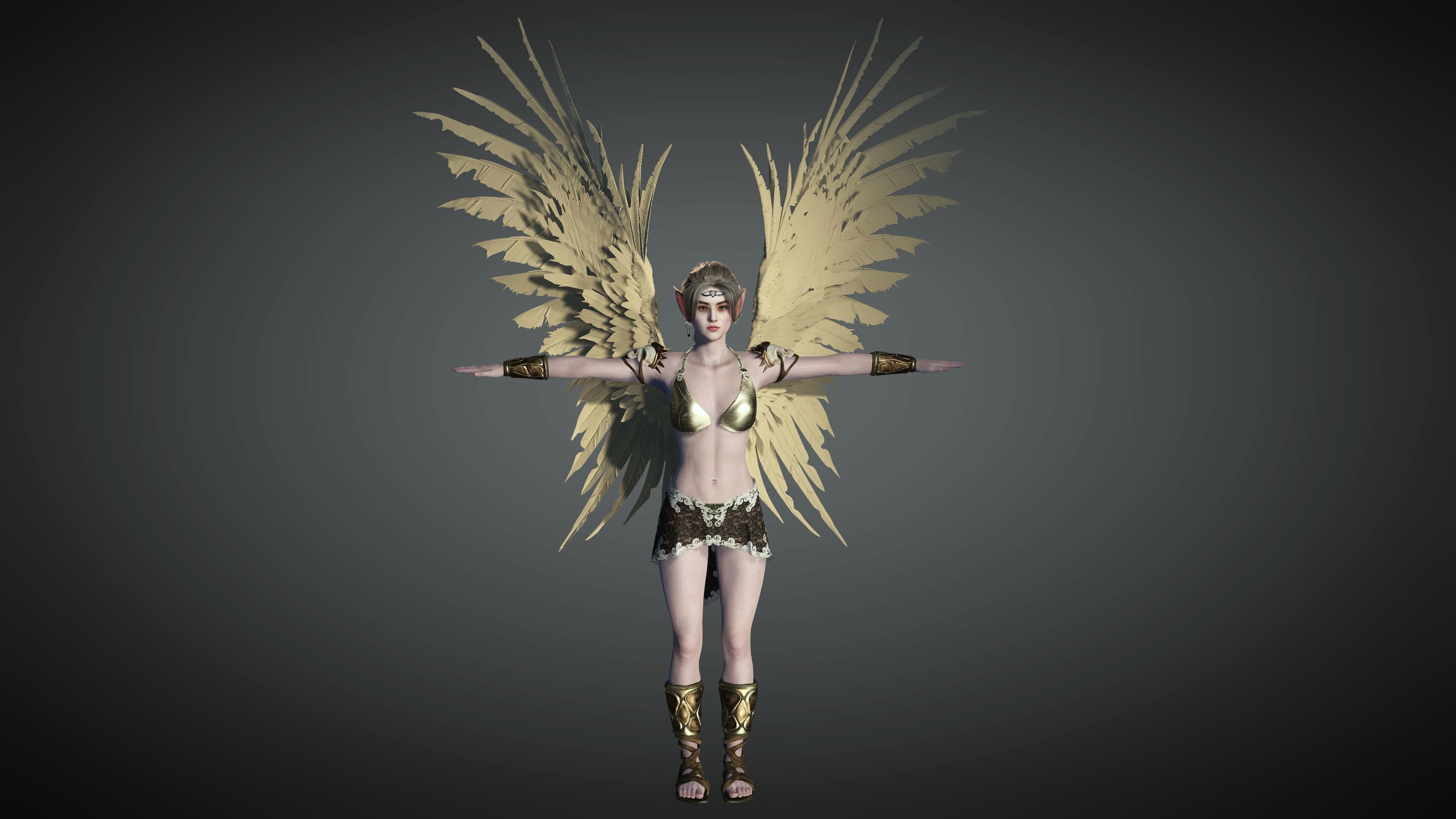 AAA Fantasy Female Character 08  The Valkyrie Low-poly 3D model_17
