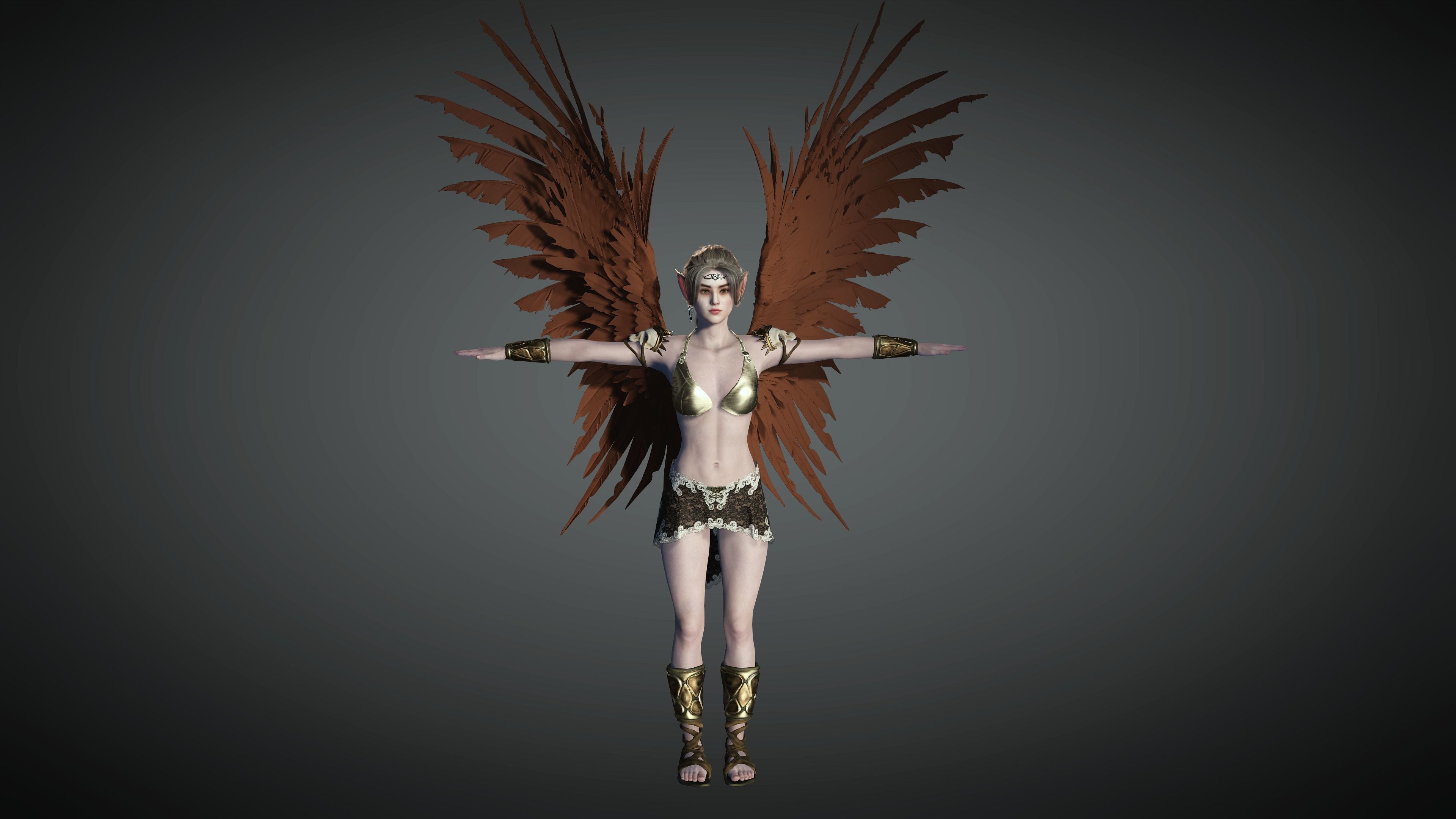 AAA Fantasy Female Character 08  The Valkyrie Low-poly 3D model_16