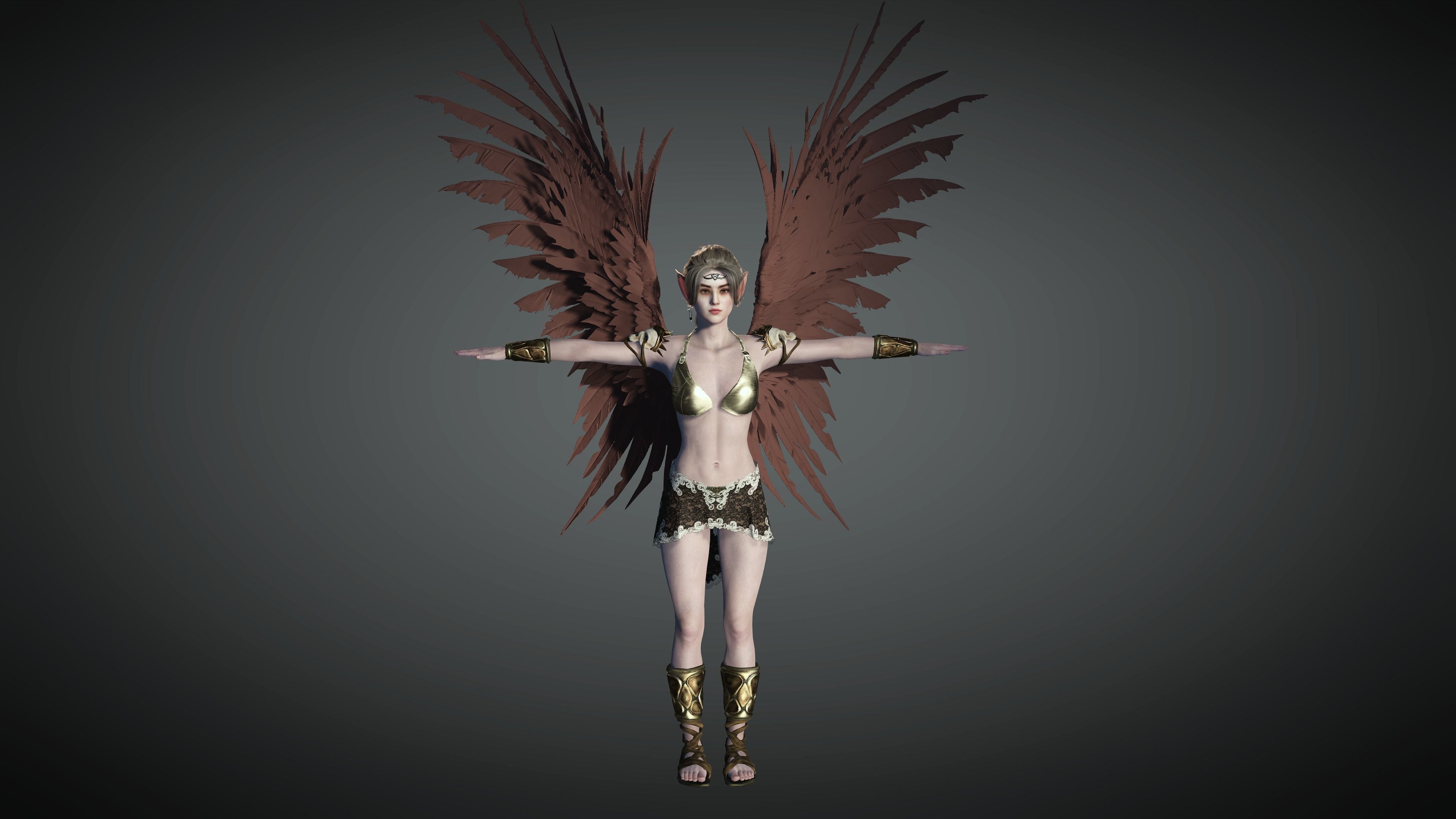 AAA Fantasy Female Character 08  The Valkyrie Low-poly 3D model_14