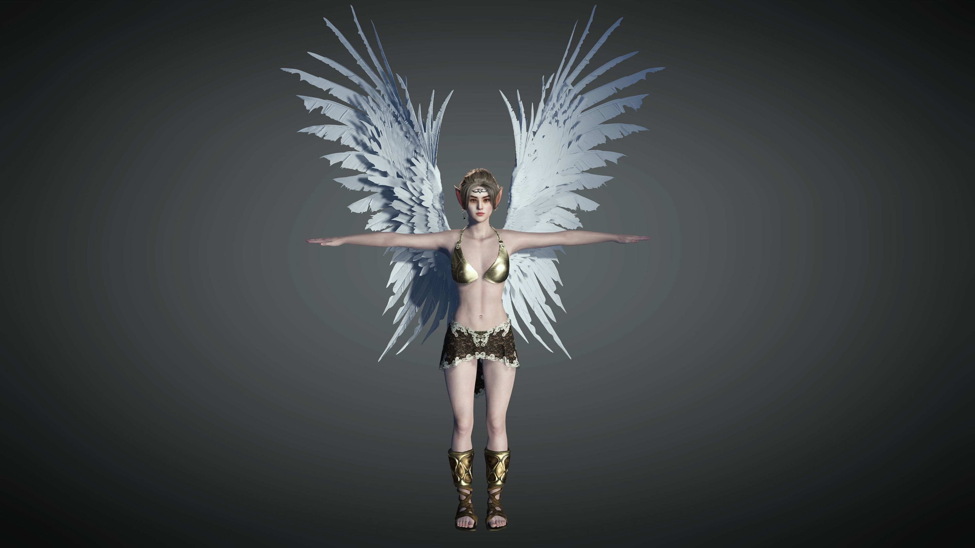 AAA Fantasy Female Character 08  The Valkyrie Low-poly 3D model_6