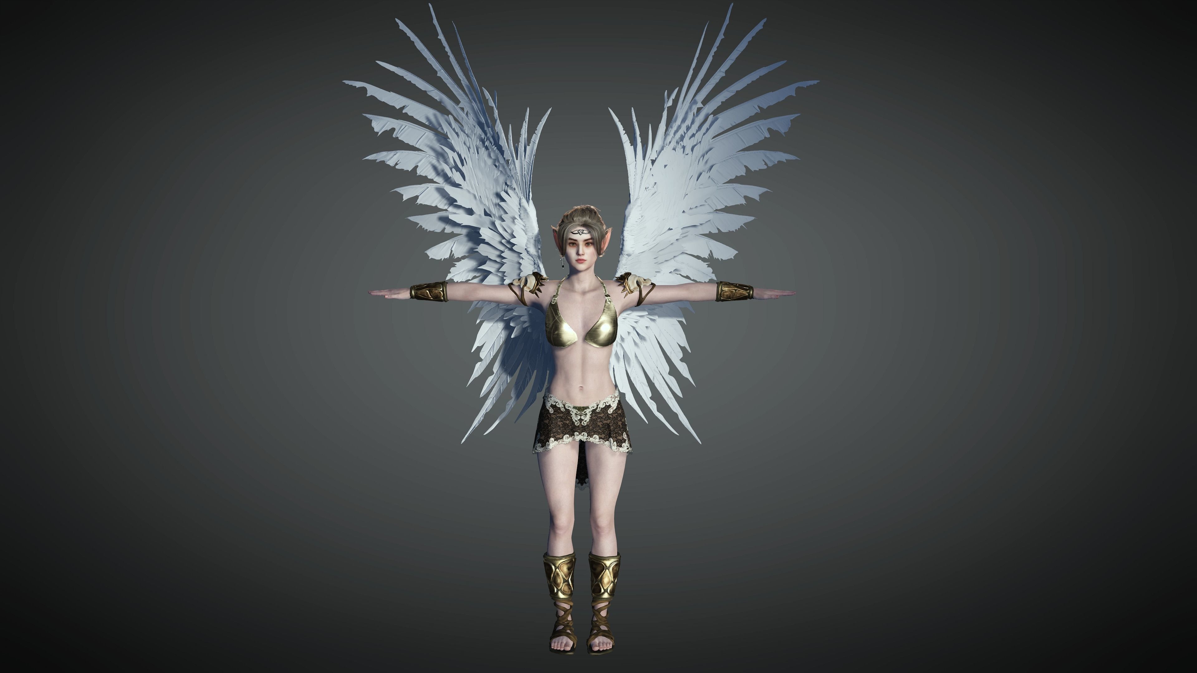 AAA Fantasy Female Character 08  The Valkyrie Low-poly 3D model_21