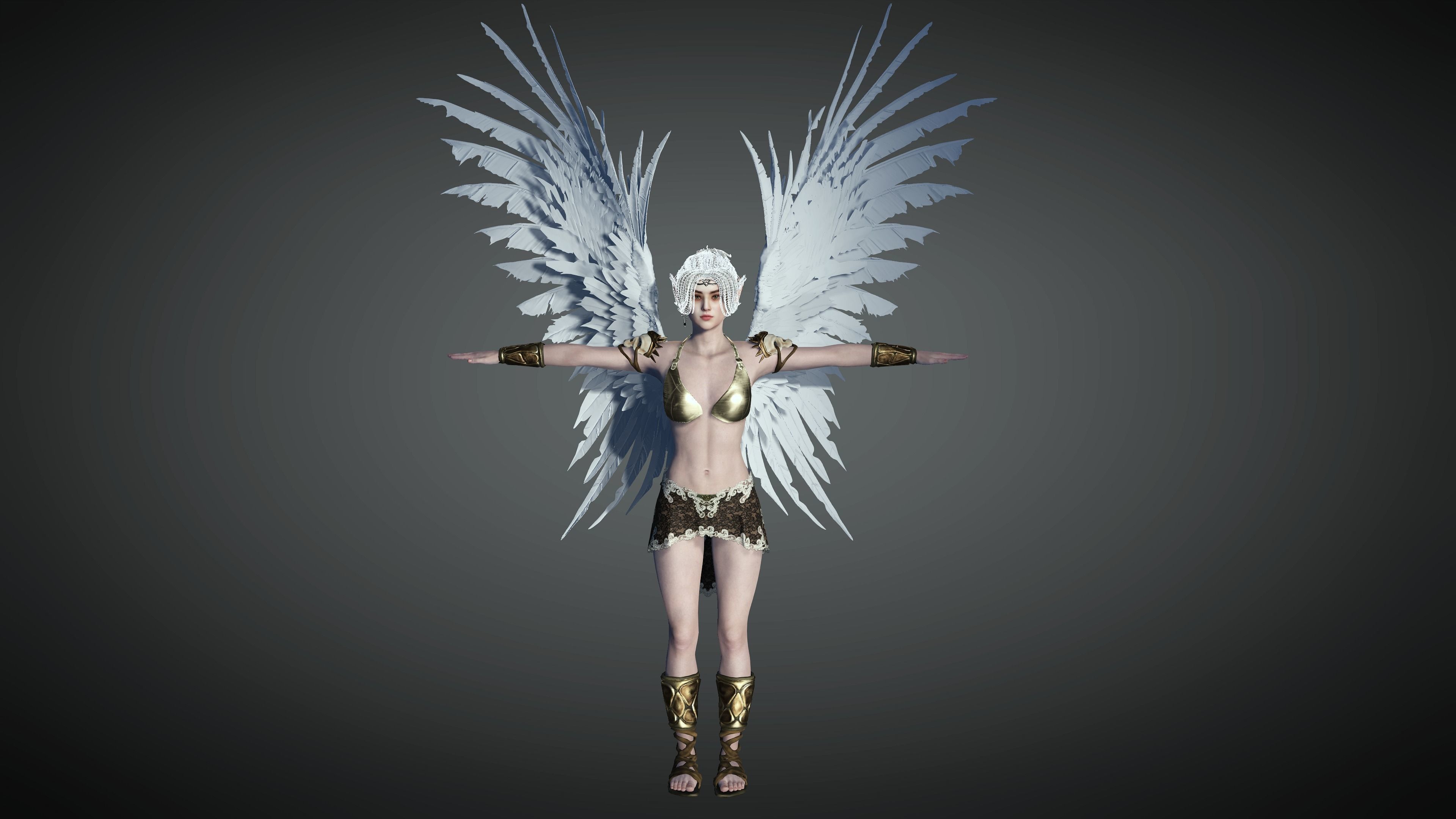 AAA Fantasy Female Character 08  The Valkyrie Low-poly 3D model_24