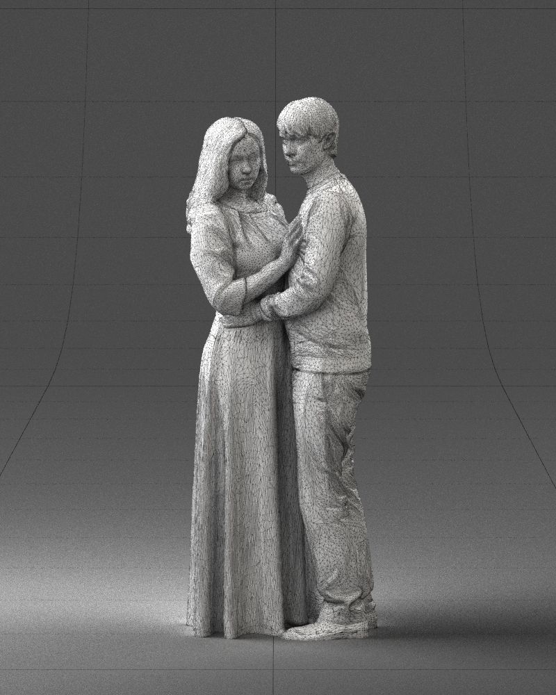 000095 Romantic Couple 1128 3dp 3D print model_5