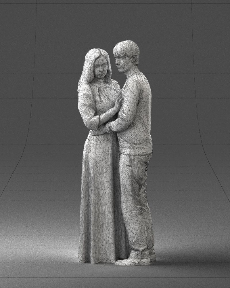 000095 Romantic Couple 1128 3dp 3D print model_2