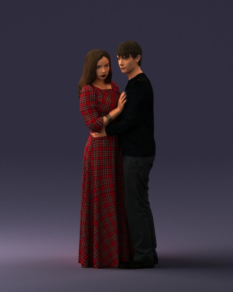 000095 Romantic Couple 1128 3dp 3D print model_3