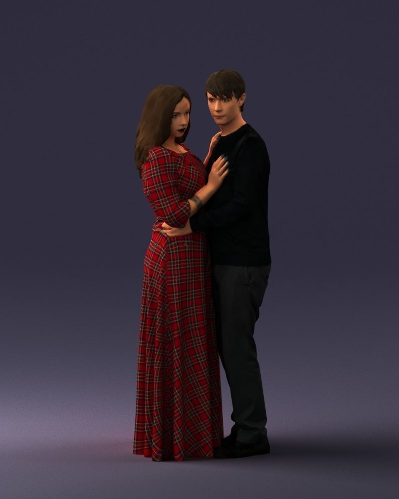 000095 Romantic Couple 1128 3dp 3D print model_6