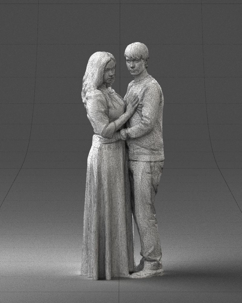 000095 Romantic Couple 1128 3dp 3D print model_8
