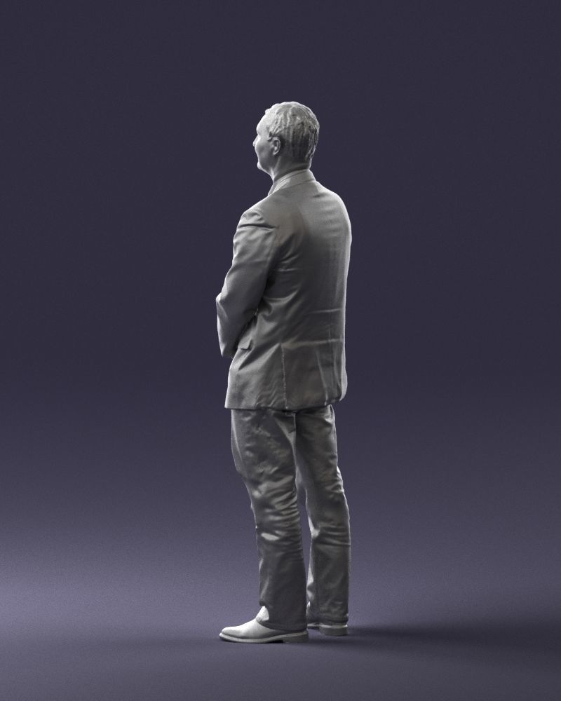 Man dark striped suit 0502 3D Print Ready 3D print model_13