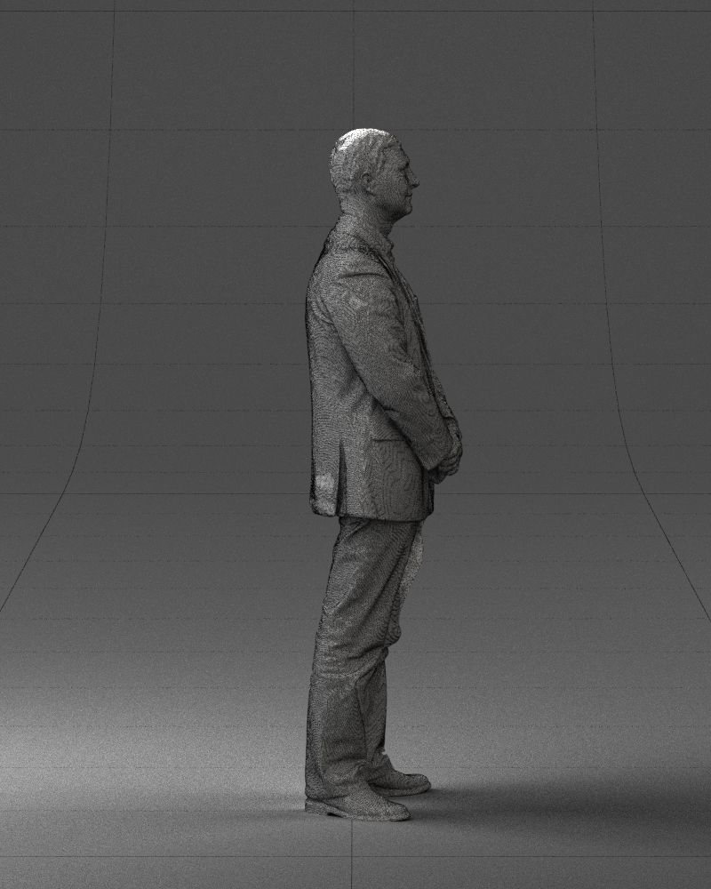 Man dark striped suit 0502 3D Print Ready 3D print model_29