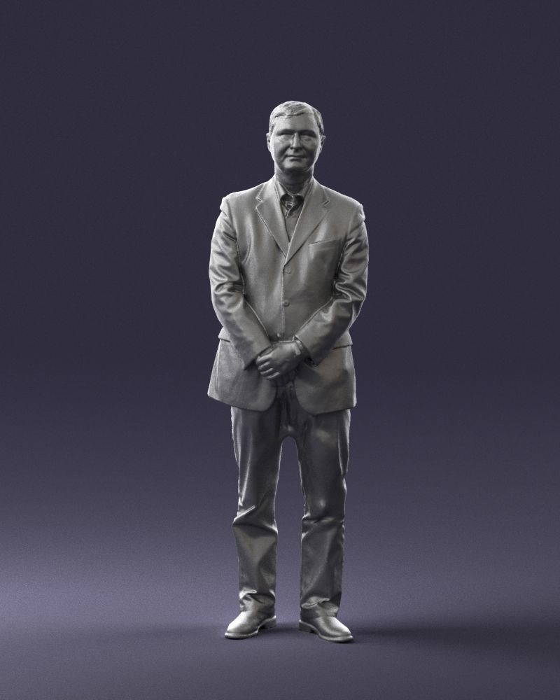 Man dark striped suit 0502 3D Print Ready 3D print model_37