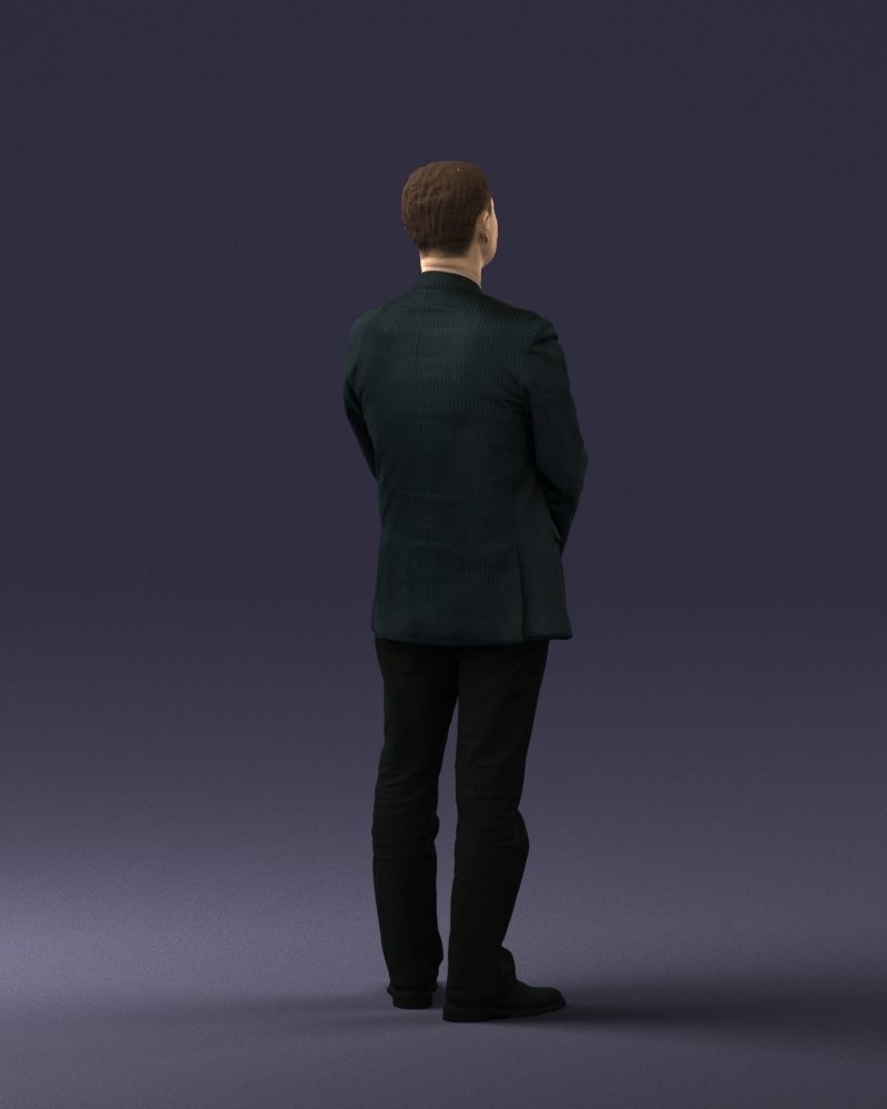 Man dark striped suit 0502 3D Print Ready 3D print model_21