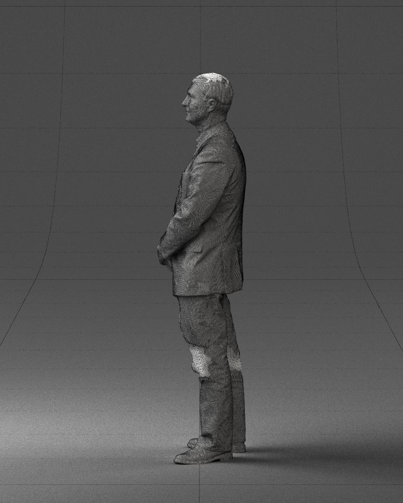 Man dark striped suit 0502 3D Print Ready 3D print model_11