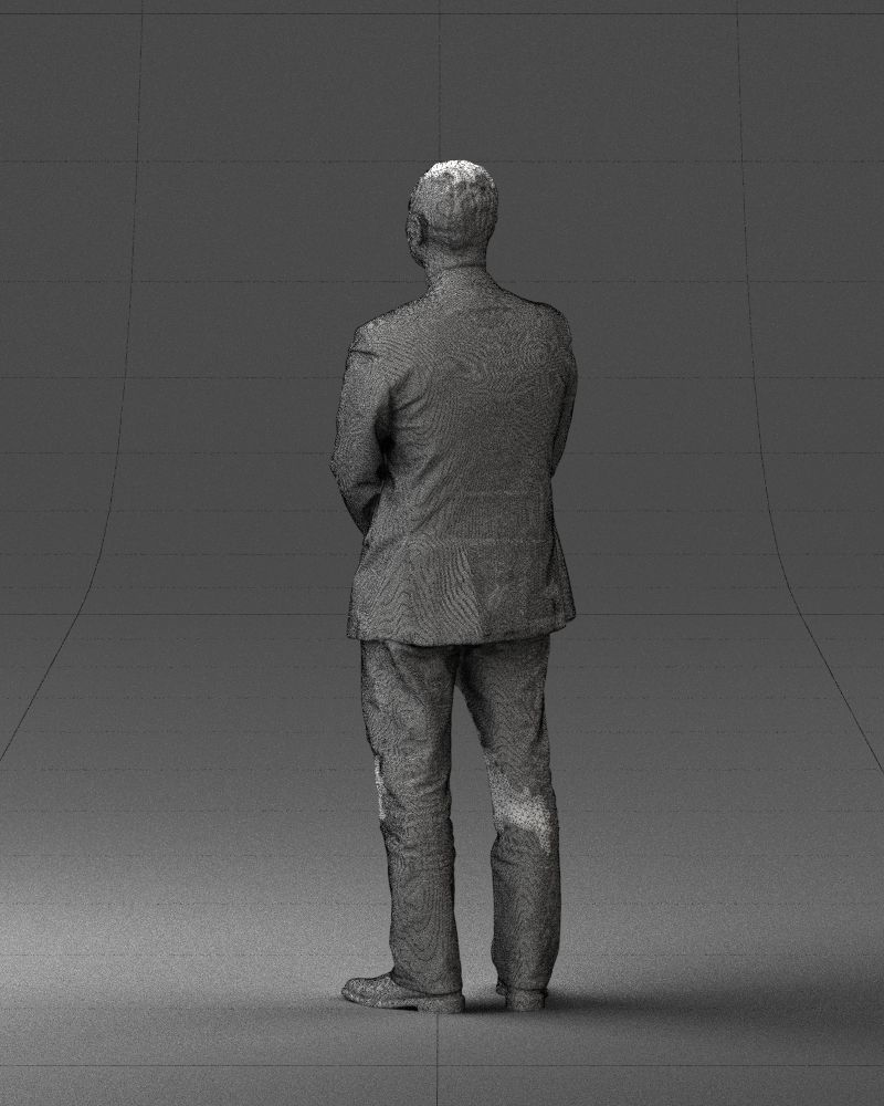 Man dark striped suit 0502 3D Print Ready 3D print model_17