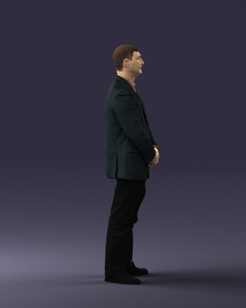 Man dark striped suit 0502 3D Print Ready 3D print model_27
