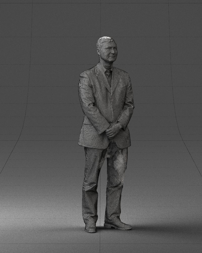 Man dark striped suit 0502 3D Print Ready 3D print model_35